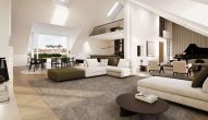 Illustration Wohnbereich mit Galerie - Exklusive Penthouse-Maisonette in Bestlage der Maxvorstadt
